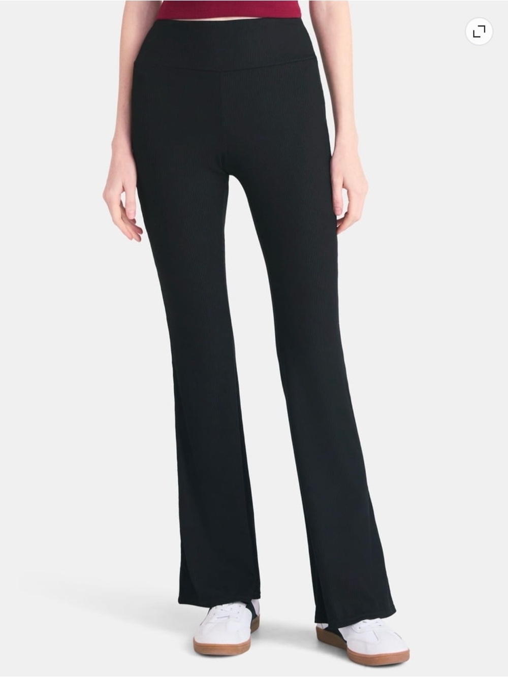 No Boundaries Women Ribbed Flare Pants (Size: M)
